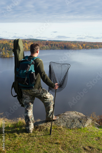 Photo: Angler on the hills edge Angler on the hills edge