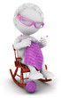 3d white people old woman