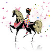 Vector: Beautiful Girl riding a horse Beautiful Girl riding a horse