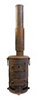 Old stove with chimney. Clipping path included.