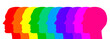Vector illustration of colorful faces
