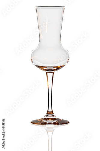 Illustration: Empty grappa glass isolated on white Empty grappa glass isolated on white