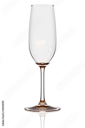 Illustration: Empty flute glass isolated on white Empty flute glass isolated on white