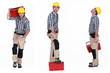 Builder posing with a toolbox