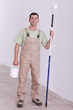 Man painting a wall