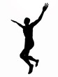 Silhouette eines Weitspringers