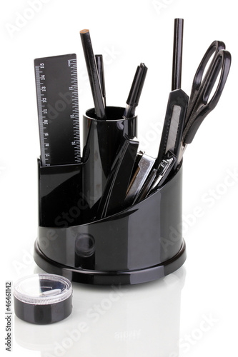 Photo: Holder for stationery isolated on white Holder for stationery isolated on white