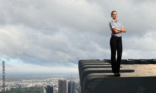Photo: Businesswoman and cityscape Businesswoman and cityscape