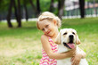 little girl with her dog