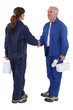 Decorating team shaking hands