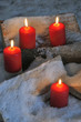 Photo: 4, Advent, 4 Kerzen im Schnee mit Holz 4, Advent, 4 Kerzen im Schnee mit Holz