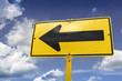 Directional arrow road sign