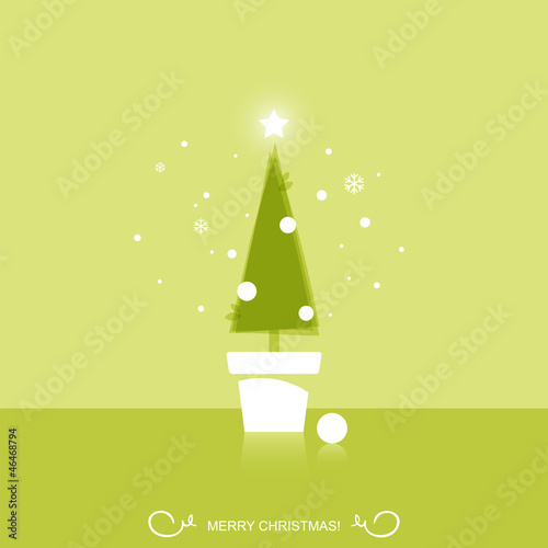 Vector: Christmas tree greeting card Christmas tree greeting card