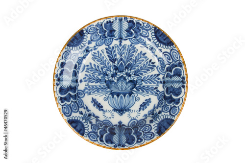 Photo: Very old dutch plate isolated Very old dutch plate isolated