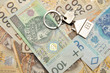 Pile of money and a key