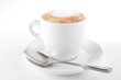 white cup of hot coffee