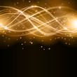 Abstract golden wave pattern with stars