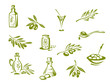 Green olives and organic oil