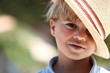 Foto: Little boy wearing straw hat Little boy wearing straw hat