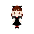 仮装をする女の子 悪魔の衣装
