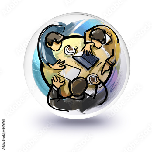 Illustration: Meeting - Three people Meeting - Three people