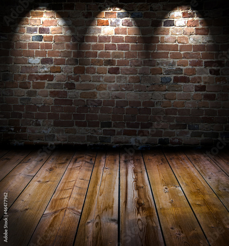 Photo: Grunge interior with spots Grunge interior with spots
