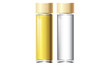 Two glass bottles perfume isolated on a white background