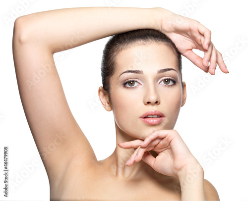 Photo: Beauty face of young woman. Skin care concept. Beauty face of young woman. Skin care concept.