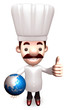 Best Chef holding a globe. 3D Chef Character Design