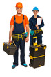 Happy  carpenters workers team