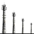 Shadow telecomunication tower on white