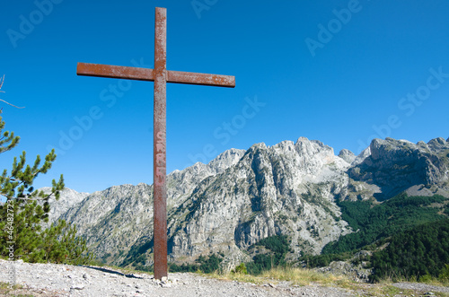 Rusty Crucifix And Albanian Mountains © ollirg