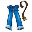 Denim cotton jeans fashion leather belt wear