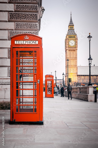 Photo: red phone boxes red phone boxes