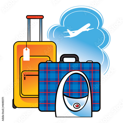 Vector: Luggage suitcase bag airport travel plane flight baggage claim Luggage suitcase bag airport travel plane flight baggage claim