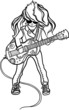 Girl the musician with a guitar.