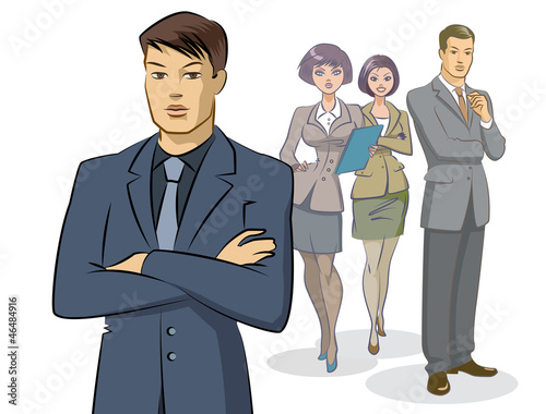 Vector: Businessman group standing Businessman group standing