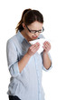 Photo: Young woman with allergy or cold Young woman with allergy or cold