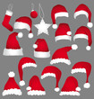 Vector: Santa caps collection. Santa caps collection.