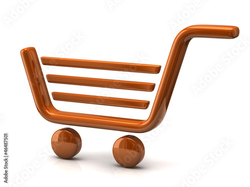 Illustration: Orange shopping basket sign Orange shopping basket sign