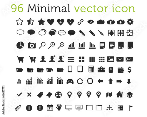 Vector: 96 Minimal vector icons 96 Minimal vector icons
