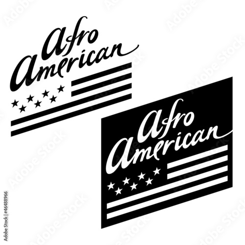Vector: Afro American flag stars stripes black white Afro American flag stars stripes black white