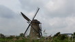 Beautiful landscape with windmills in Kinderdijk, Holland