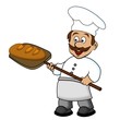 Illustration: Bäcker mit frischem Brot Bäcker mit frischem Brot