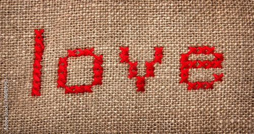 Photo: Embroidered word 'love' Embroidered word 'love'