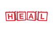 Heal on cubes 3d render illustration