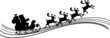 Santa Claus driving in a sledge silhouette
