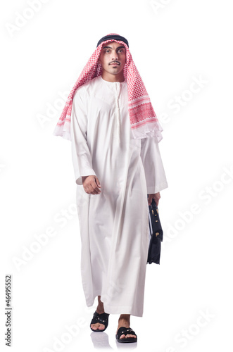 Photo: Diversity concept with arab on white Diversity concept with arab on white