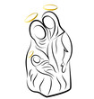 Nativity scene silhouette vector