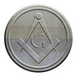 Mason symbol carved in stone